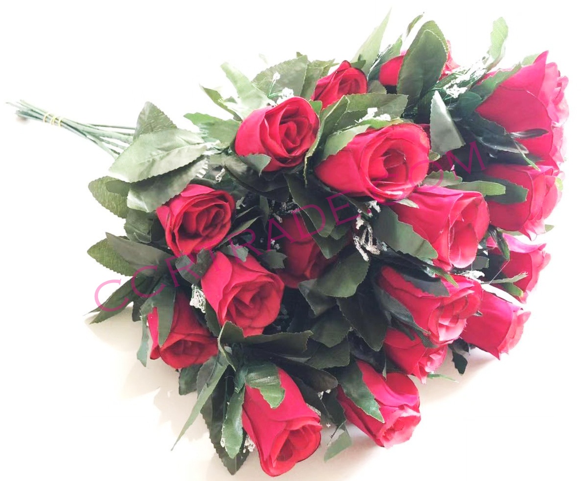 ดอกกุหลาบตูมช่อ 3 ดอก ก้านยาว 65 ซม.