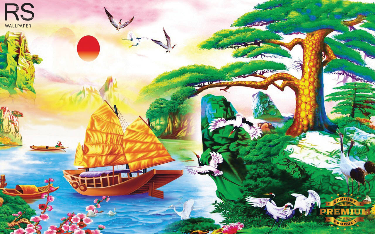 วอลเปเปอร์ ภาพฮวงจุ้ย เรือมงคล J-PREMIUM(สั่งผลิต)