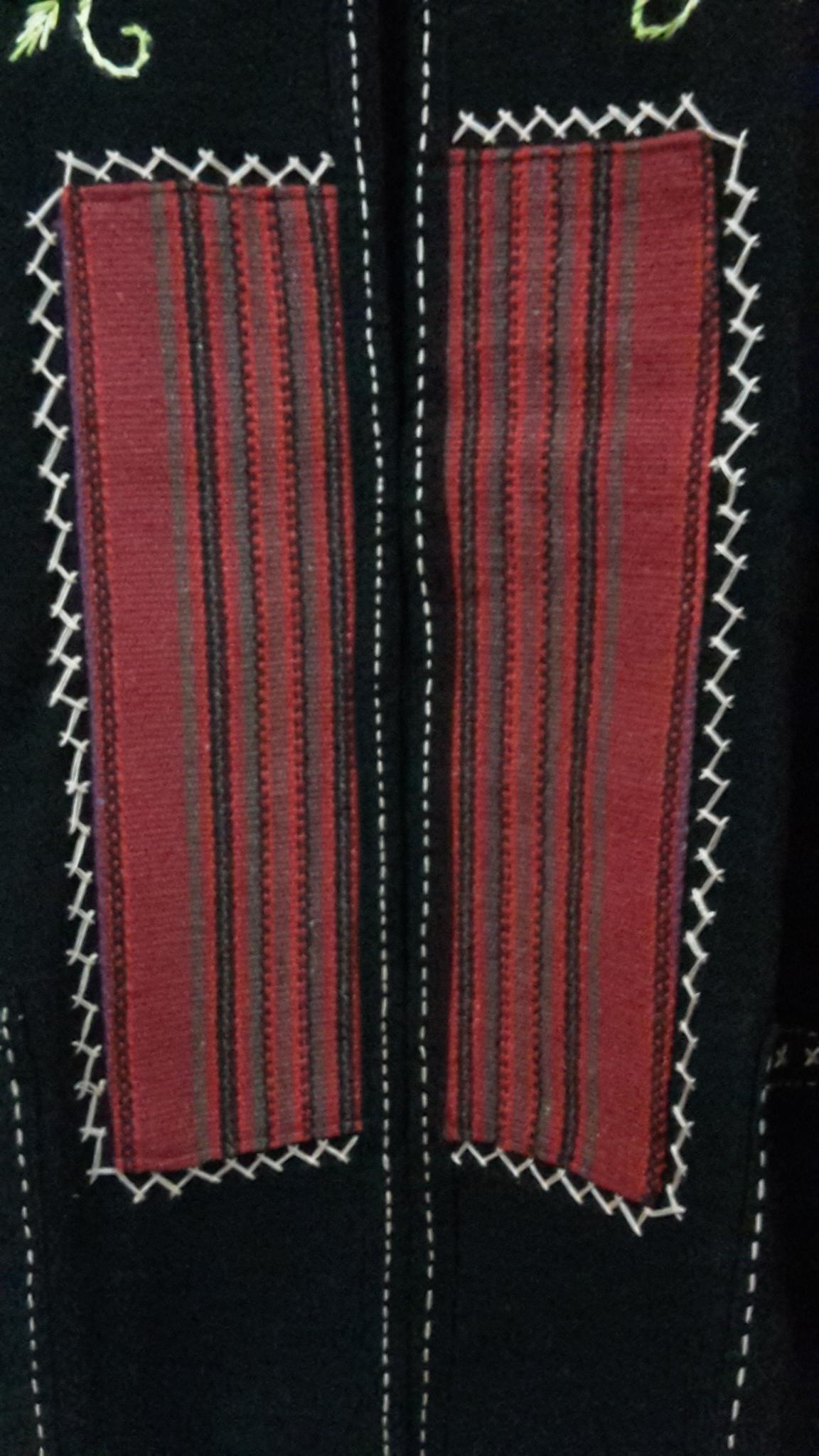 เสื้อผ้าไทยสีดำ เสื้อผ้าฝ้ายย้อมคราม เสื้อคลุมผ้าฝ้าย เสื้อแจ็คเก็ตผ้าฝ้าย ปักดอกไม้