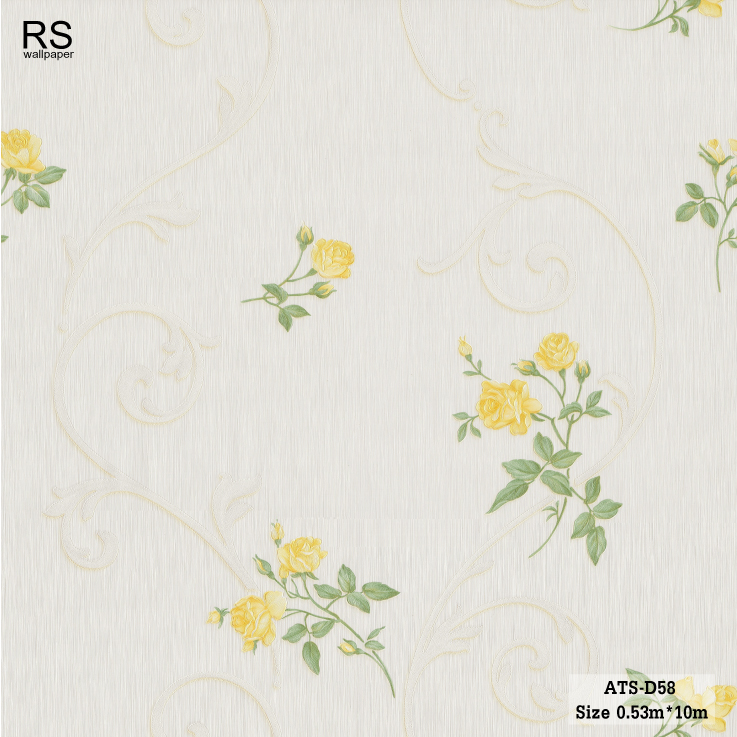 วอลเปเปอร์ ลายดอกไม้สีเหลือง ATS-D58