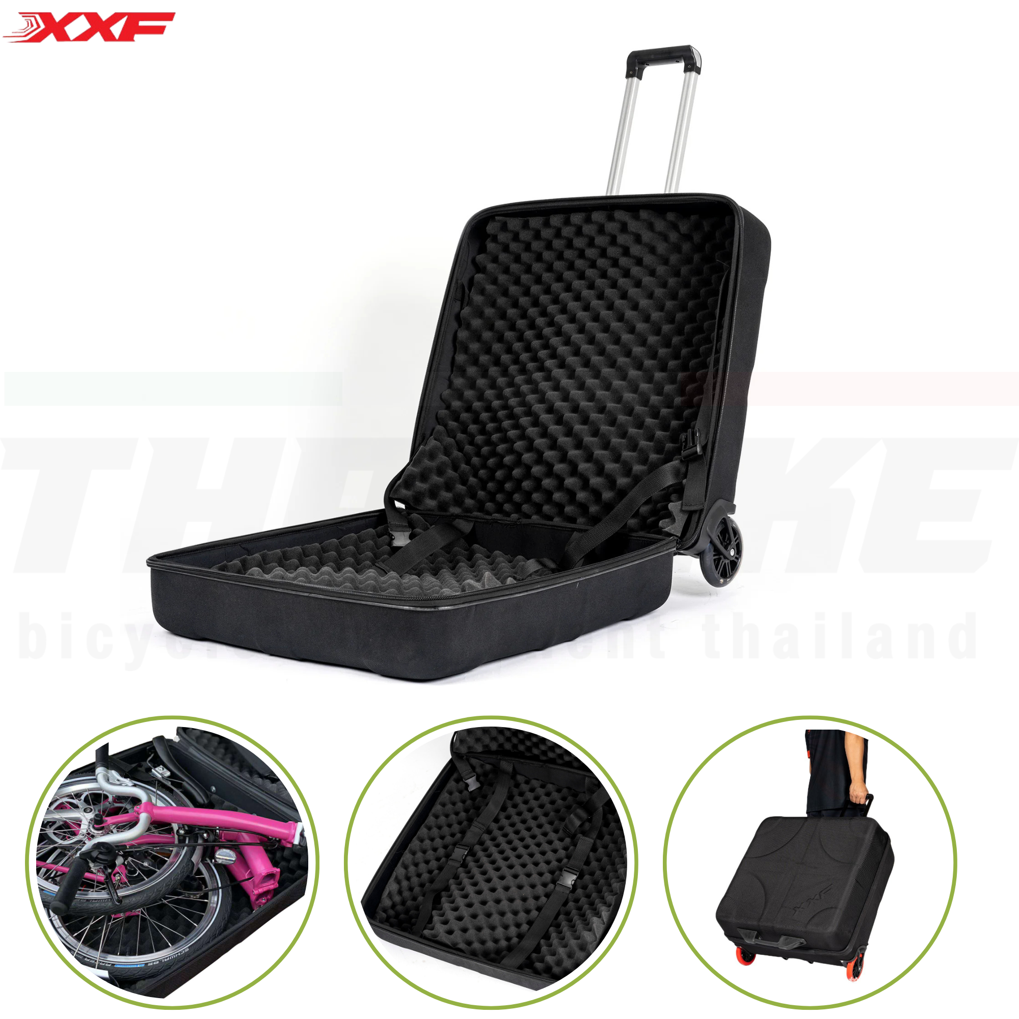กระเป๋าใส่จักรยานบรอมตันสำหรับเดินทาง XXF E1919 EVA FOLDING BIKE CASE for Brompton