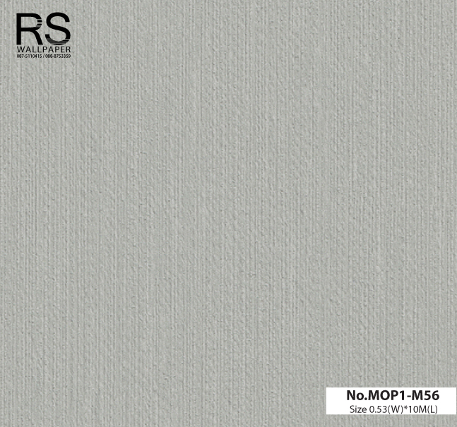 วอลเปเปอร์สีเทาอ่อน มีลายเส้นในตัว No.MOP1-M56
