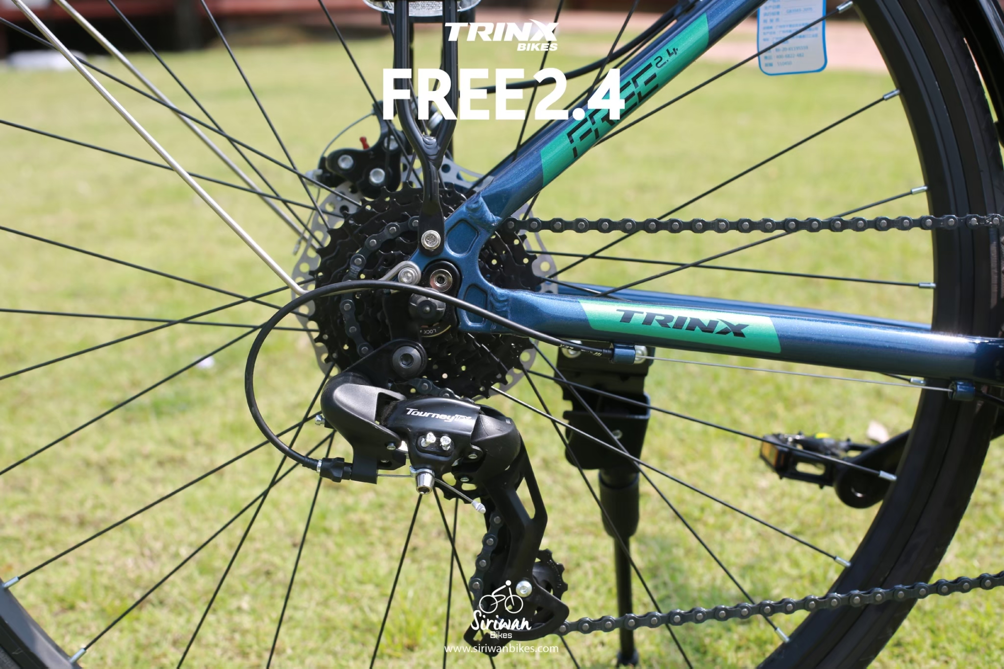 TRINX : FREE2.4 จักรยานไฮบริด เฟรมอลูมิเนียม 24 สปีด ดิสเบรค พร้อมตะแกรง บังโคลน ขาตั้ง