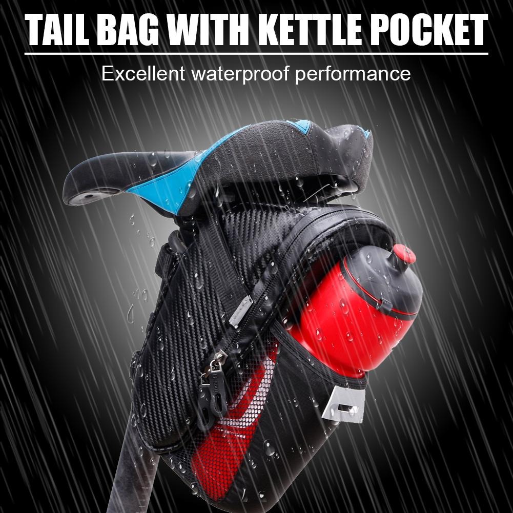 กระเป๋าใต้อานจักรยานแบบกันน้ำได้ THAIBIKE ลายคาร์บอน (สินค้าไม่รวมขวด)