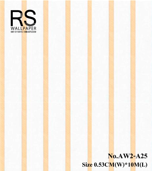 วอลเปเปอร์ ลายทางลง คลาสสิค หรู พื้นขาว ลายสีทอง มีกลิเตอร์ วิ้งๆ AW2-A25