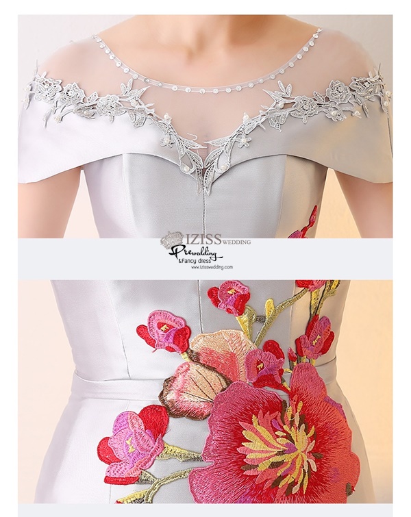 PW609- **พร้อมส่งสีแดง**ชุดกี่เพ้ายาว ชุดยกน้ำชา ชุดถ่ายพรีเวดดิ้ง (prewedding dress) & ชุดแต่งงานแฟนซี (Fancy wedding dress) "ธีมสีแดง"