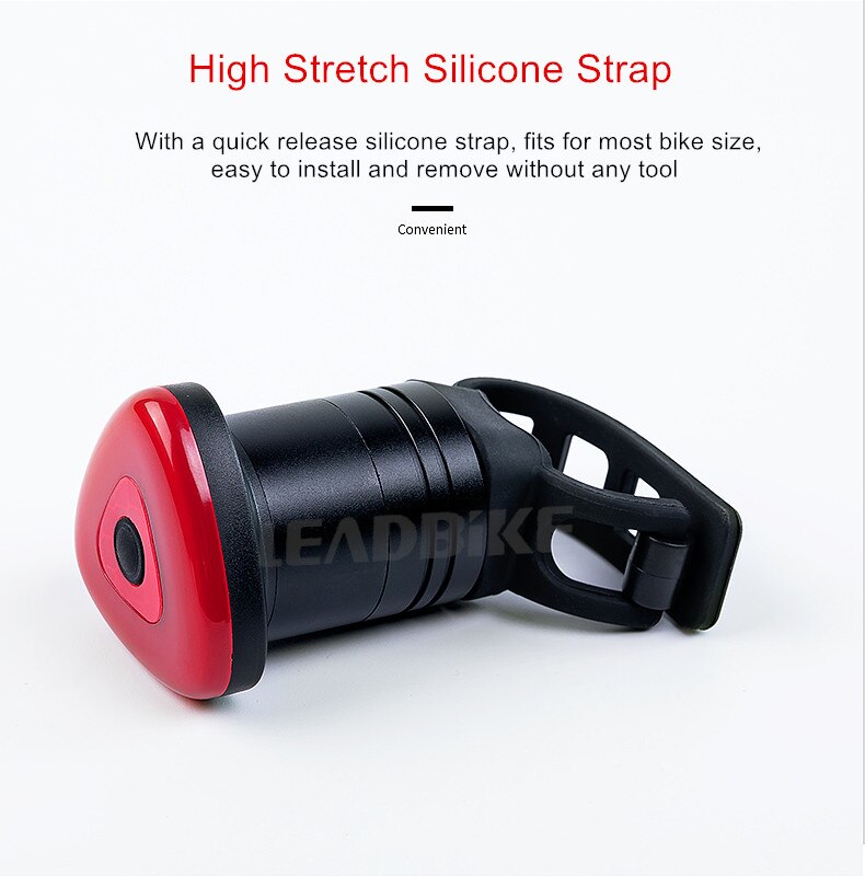 ไฟท้ายจักรยาน เบรคออโต้ ชาร์จ USB Leadbike LED Bicycle