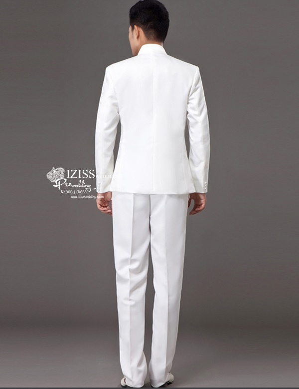 ST071 **พรีออเดอร์**สูทจีนผู้ชายสีดำแขนยาวลายดอกซากุระสีชมพู ติดกระดุมสีดำ พร้อมกางเกงสีดำขาสอบ ชุดสูทเจ้าบ่าว สูทแฟนซี ถ่ายพรีเวดดิ้ง & ชุดแต่งงานแฟนซี (Fancy wedding dress) สูทผู้ชายสีดำ