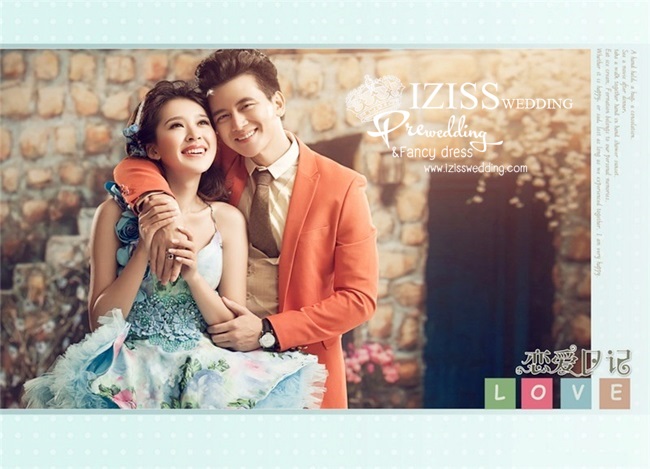 PW048 - **เลิกผลิตค่ะ** ชุดคู่ถ่ายพรีเวดดิ้ง (prewedding dress) & ชุดแต่งงานแฟนซี (Fancy wedding dress)ชายหญิง "ธีมฟ้า-ส้ม"