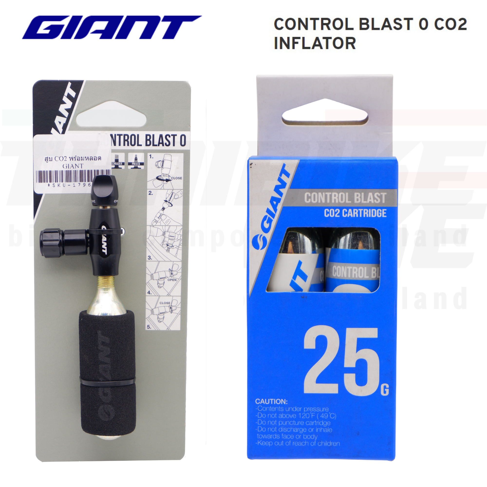 สูบเติมลมจักรยานพกพา GIANT CO2 CONTROL BLAST หลอด CO2 25g