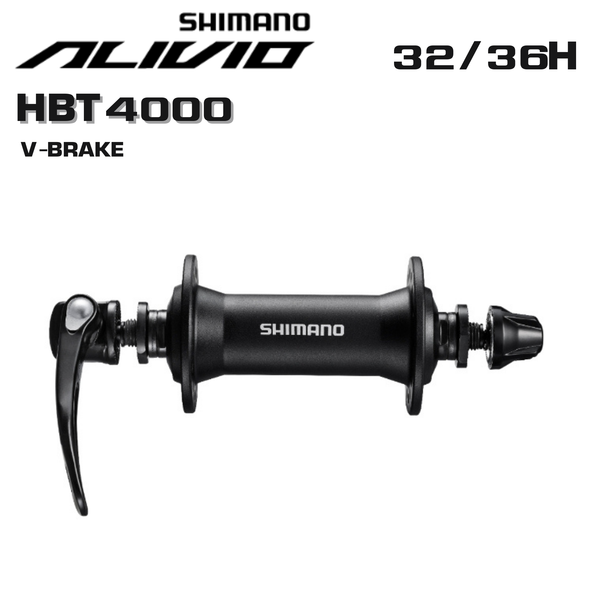 ดุมหน้าจักรยาน V-BRAKE SHIMANO ALIVIO, HBT4000, 32/36H