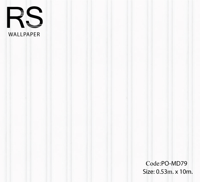 วอลเปเปอร์ลายทางเล็กโทนสีขาว PO-MD79