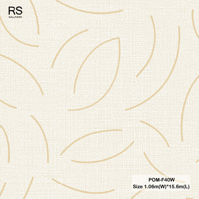 วอลเปเปอร์สไตล์โมเดิร์น ลายเส้น สีทองพื้นสีครีม POM-F40W