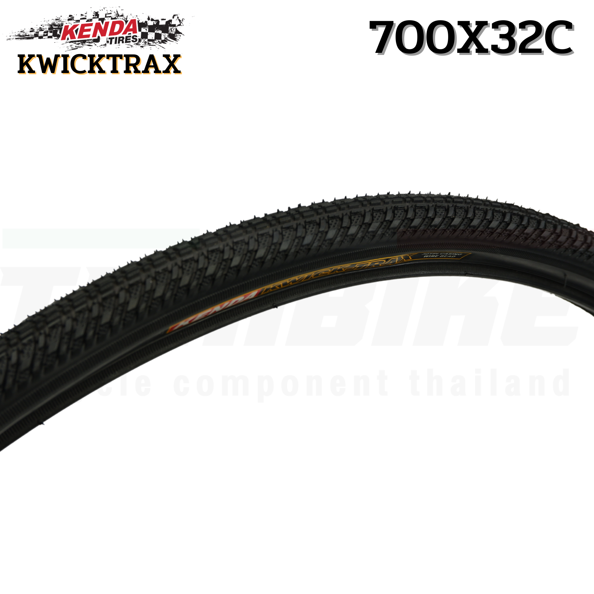 ยางนอกจักรยานเสือหมอบ ขอบลวด เสือภูเขา KENDA KWICKTRAX 700X32C 1 เส้น