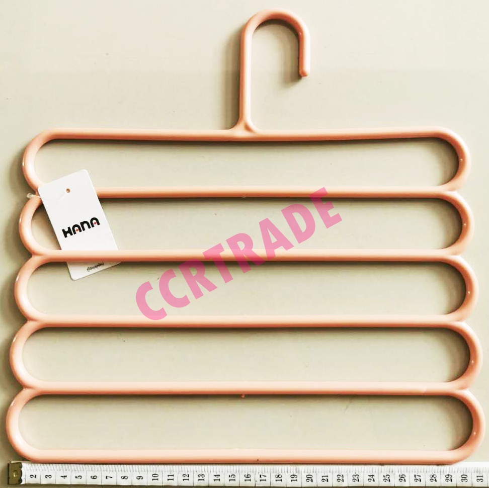 ไม้แขวนกางเกงสีสด 5 ช่องถุง 30x32 ซม.(งานหนา)