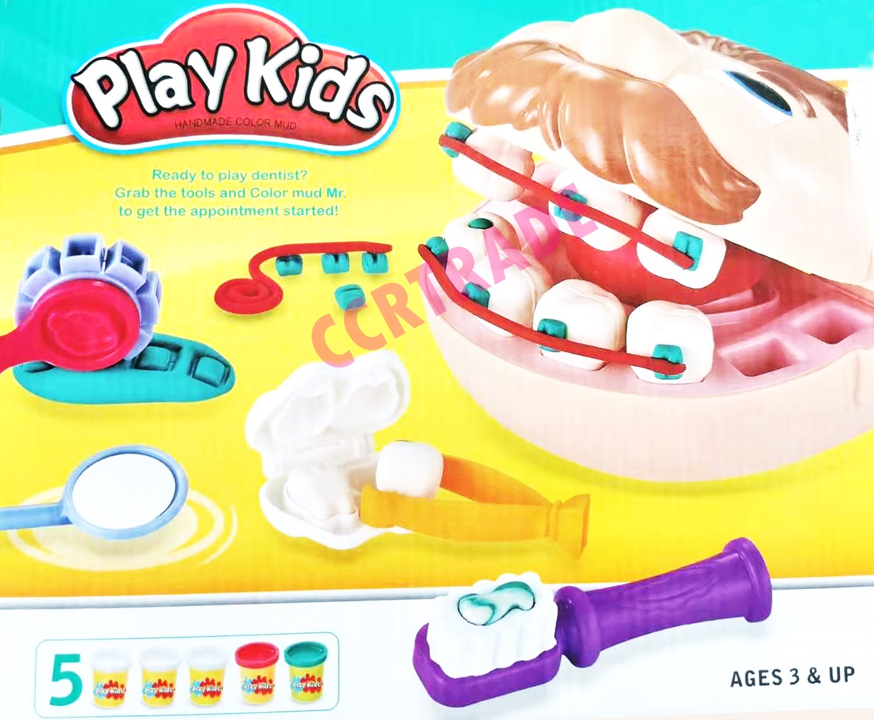 ชุดแป้งโดคุณหมอทำฟัน+อุปกรณ์กล่องใหญ่ 25.5x30 ซม.(1x3)