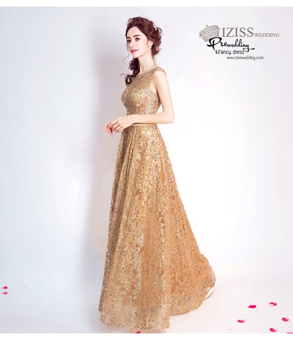 DL012 - **พรีออเดอร์** ชุดราตรี เดรสยาวออกงาน (Night party dresses) ชุดไปงานแต่งงานสวยๆ "ธีมสีโอโรส"