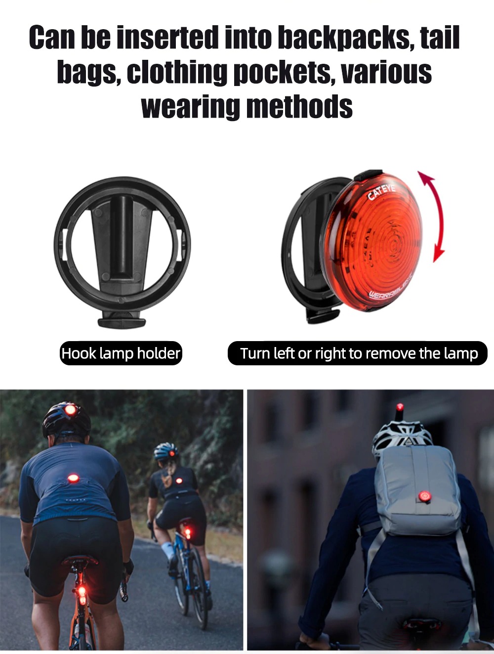 แท้ หมวกกันน็อคจักรยาน เสือหมอบ เสือภูเขา CATEYE Cycling Helmet Detachable Taillight Ultralight