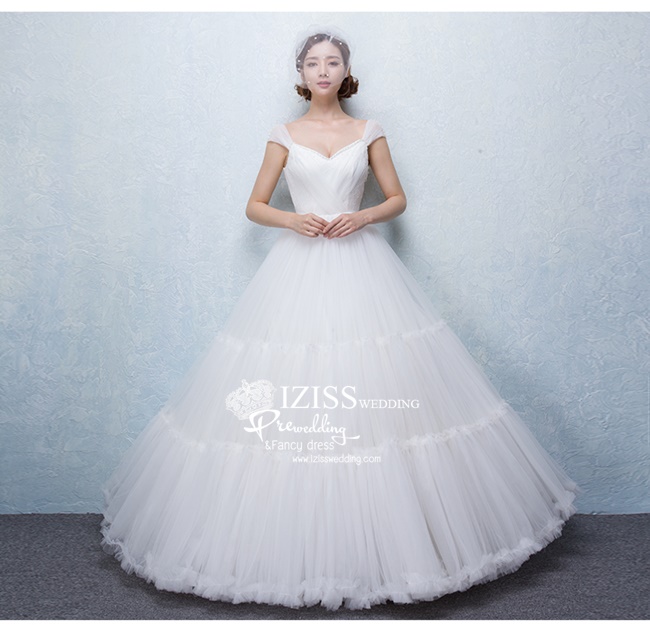 ฺBR118 **พรีออเดอร์**ชุดแต่งงาน&ชุดเจ้าสาวแบบยาวสีขาวเกรดพรีเมี่ยม เปิดไหล่ มีแขน หรูหราน่ารัก สวยโดดเด่นไม่ซ้ำใคร