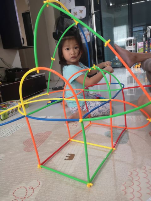 ตัวต่อหลอด แบบหนา ตัวต่อหลอด 4 มิติ 200 ชิ้นหลอด diy ส่งจากไทย❤️ของเล่นปลายเปิด สนุกมาก