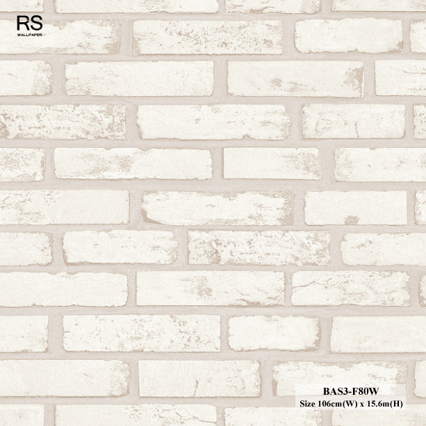 วอลเปเปอร์ลายอิฐ สีน้ำตาลอ่อน BAS3-F80W