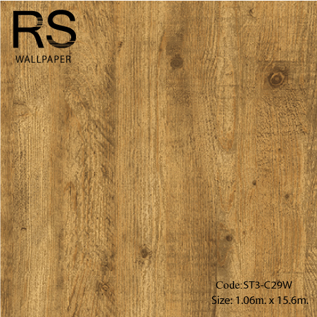 วอลเปเปอร์ลายแผ่นไม้มีตาไม้แผ่นห่างกัน 13ซม. ST3-C29W