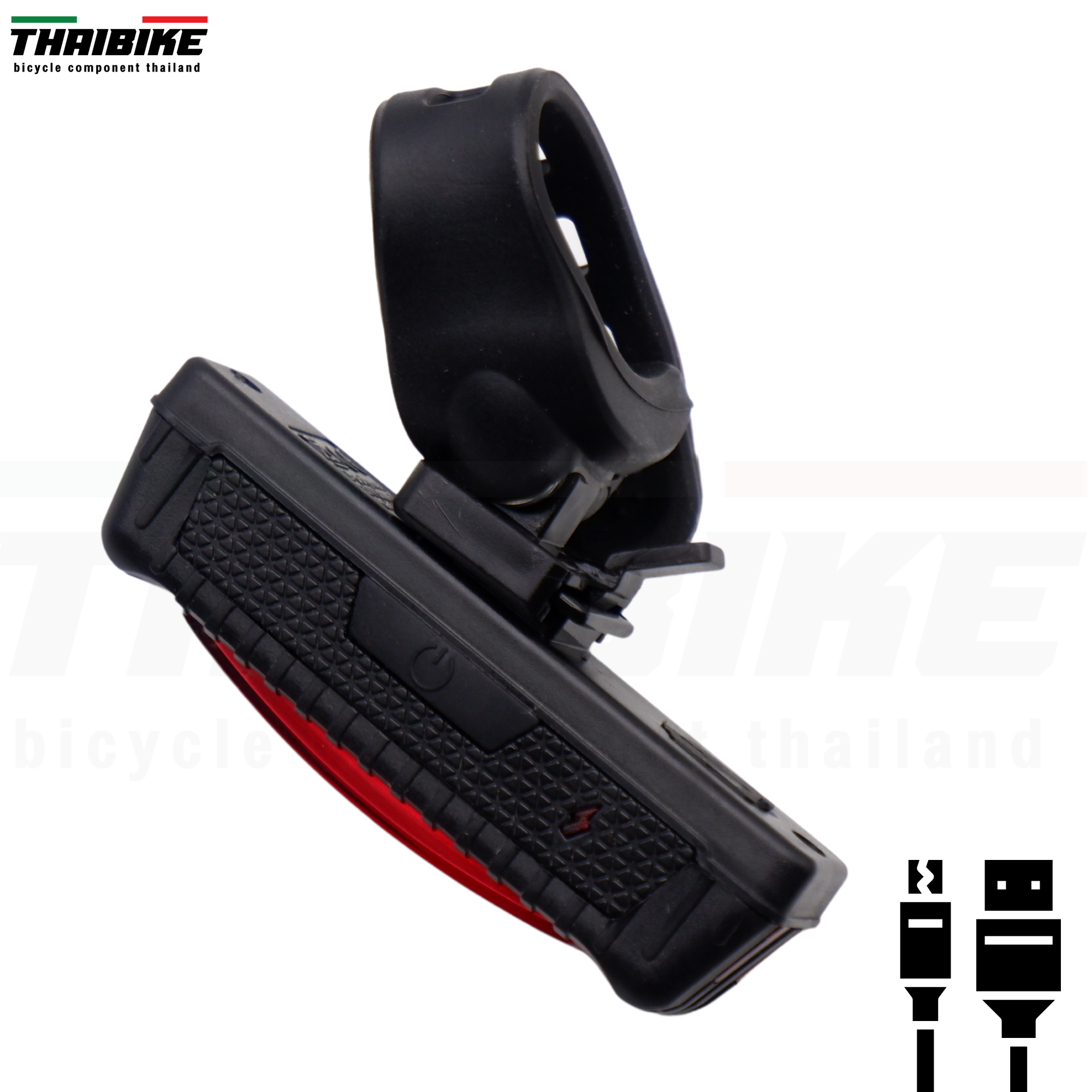 ไฟหน้า ไฟท้ายจักรยานแบบชาร์จ USB KEEPER FH-019 ไฟสีแดง ไฟสีขาว (แพค OPP)