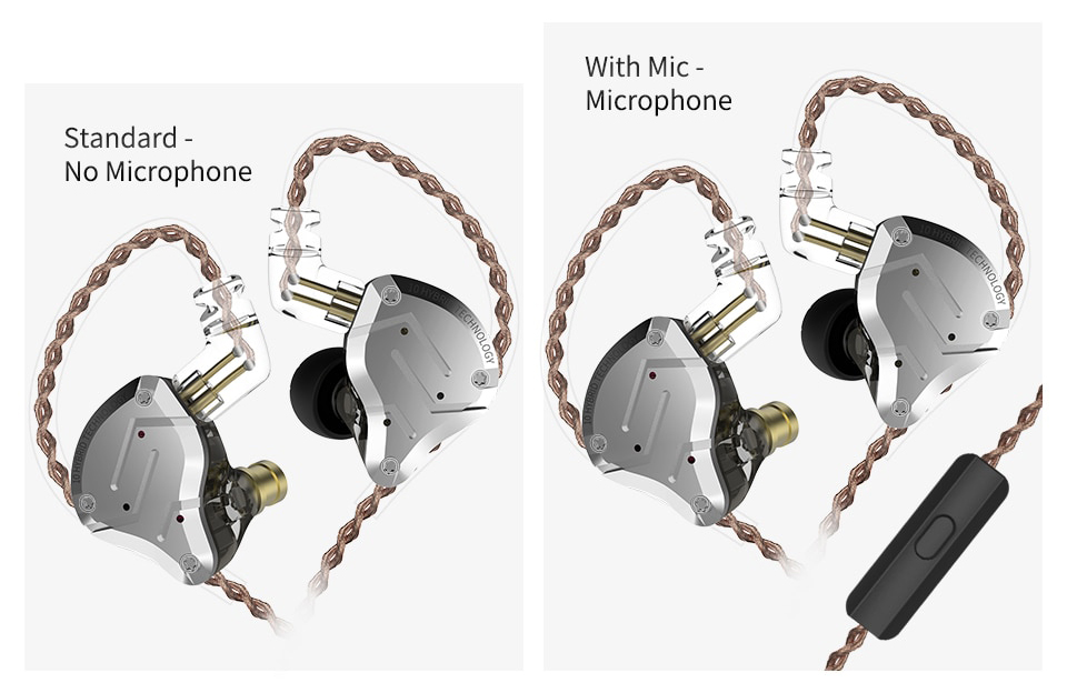 ขาย KZ ZS10 Pro หูฟัง Hybrid 5 ไดร์เวอร์ (4BA+1DD) รุ่นเพิ่มเบส ถอดสายได้
