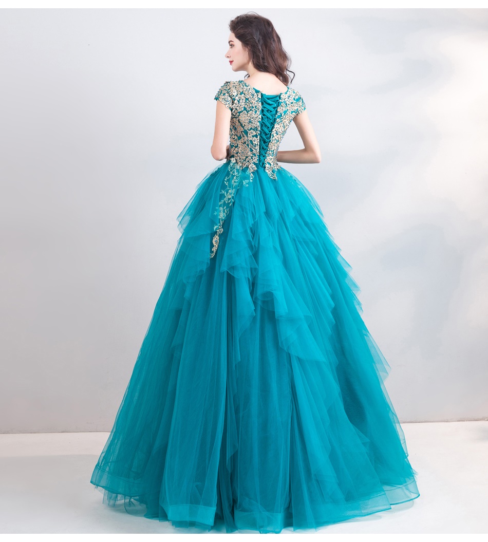 DL093 **พรีออเดอร์** ชุดออกงานสีเขียว ชุดราตรี เดรสยาวออกงาน (Night party dresses) ชุดไปงานแต่งงานสวยๆ "ธีมสีเขียวมรกต"