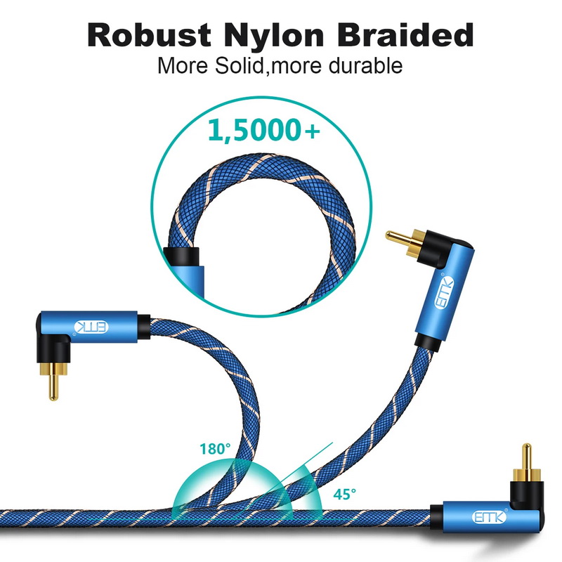 ERTK AngleTwistCoaxialRCA สายสัญญาณเสียงแบบโคแอกเซียล RCA ไปยัง RCA ประกันศูนย์ไทย