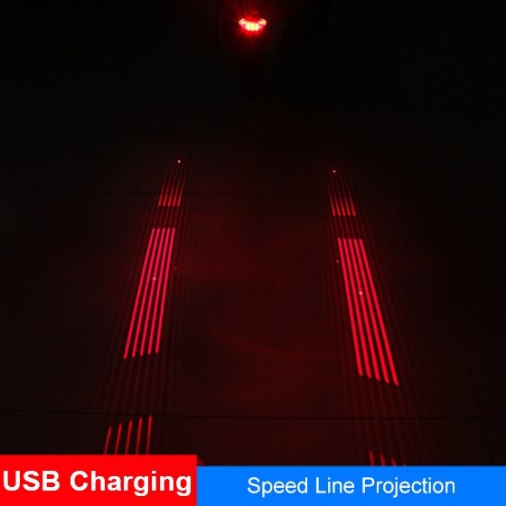 ไฟท้ายจักรยานแบบเลซอร์สร้างเลนส์ ชาร์จ USB