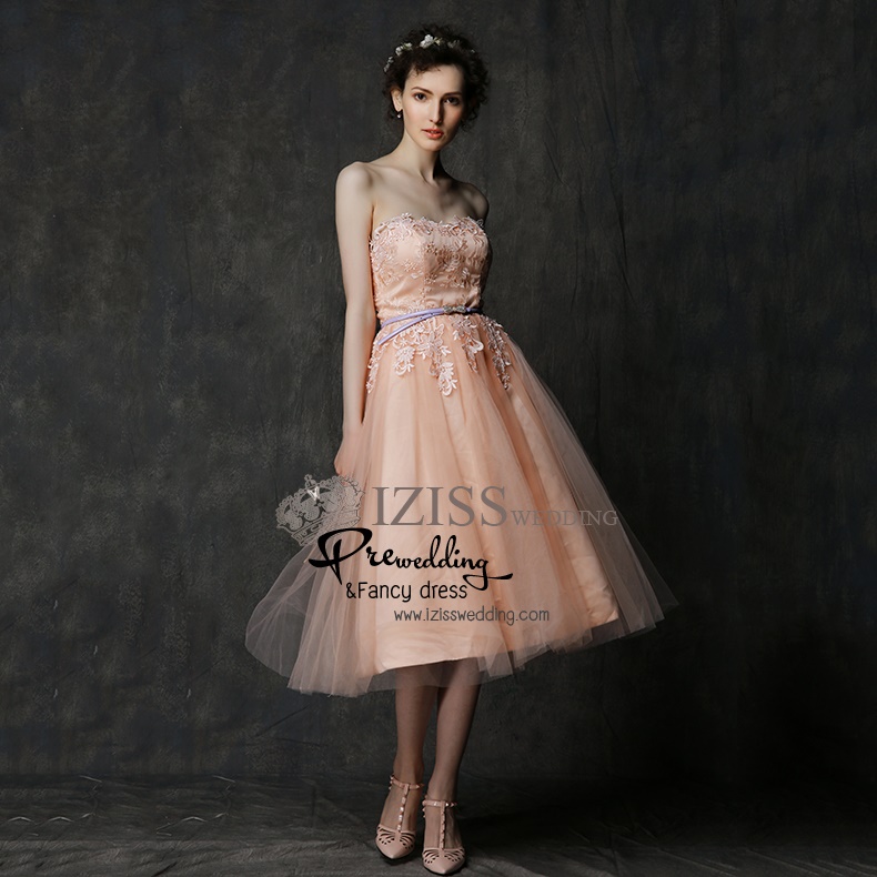 ฺBM0103 - พรีออเดอร์ ชุดเพื่อนเจ้าสาวราตรียาวสีส้มโอโรส สวยหวานน่ารักมากค่ะ