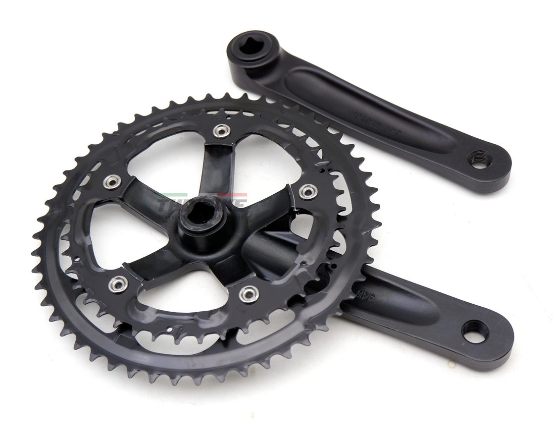 ขาจานจักรยานกะโหลกเหลี่ยม QIKOUR แบบ 2 ใบ 52-42T