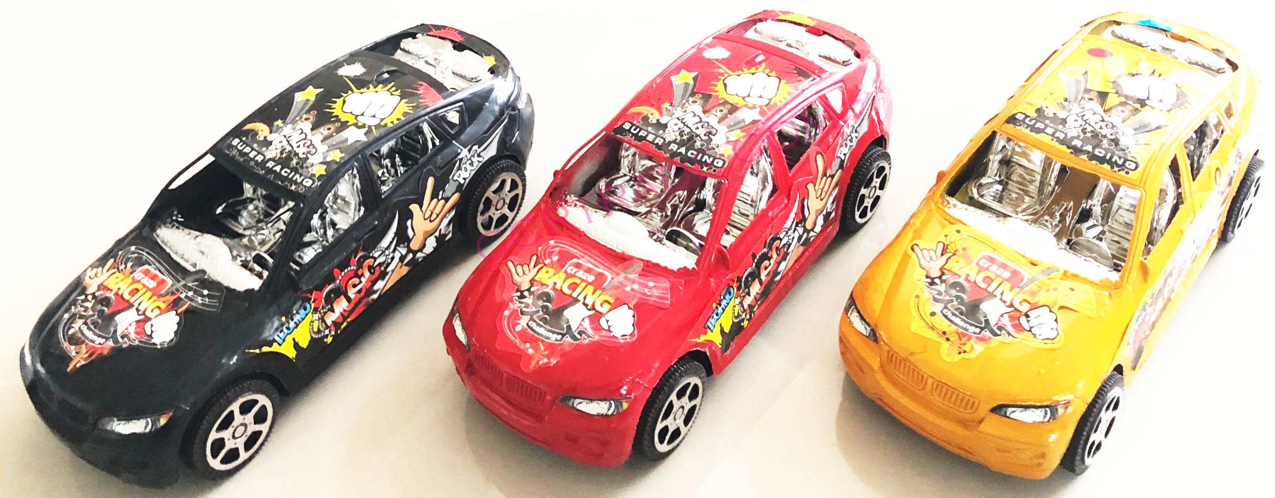 รถแข่งสีสดเบาะเงา มีลาน 17.5 ซม.