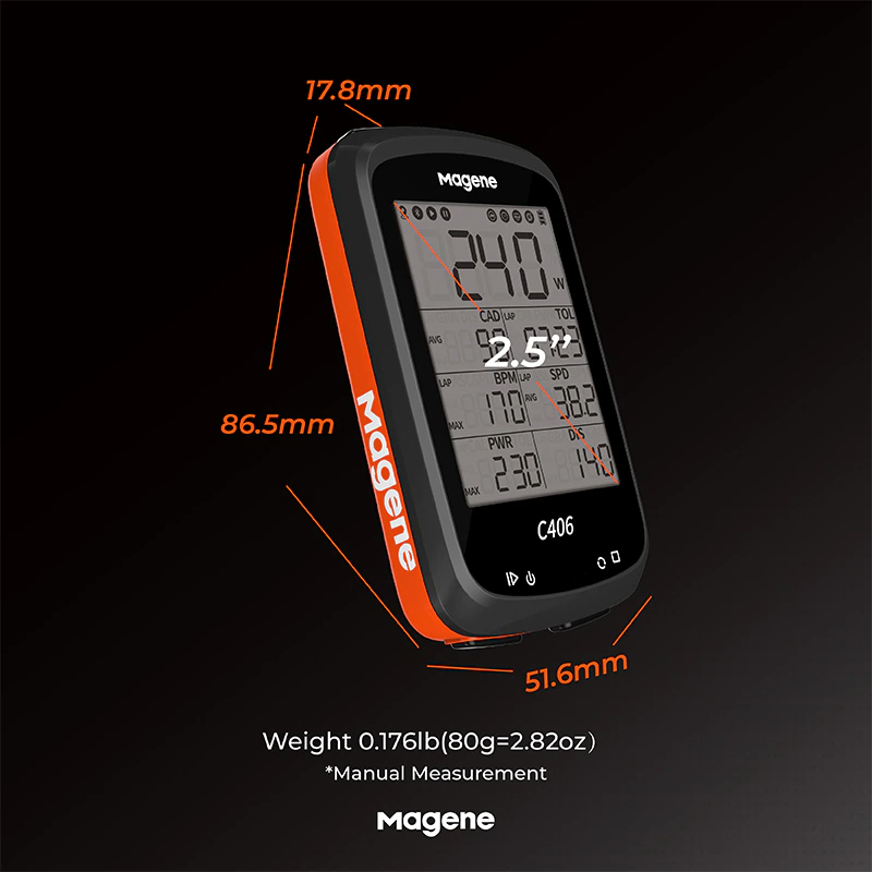 ไมล์จักรยานแบบ GPS Magene C406 GPS Waterproof จอ 2.5 LCD Display Waterproof Support Bluetooth Ant