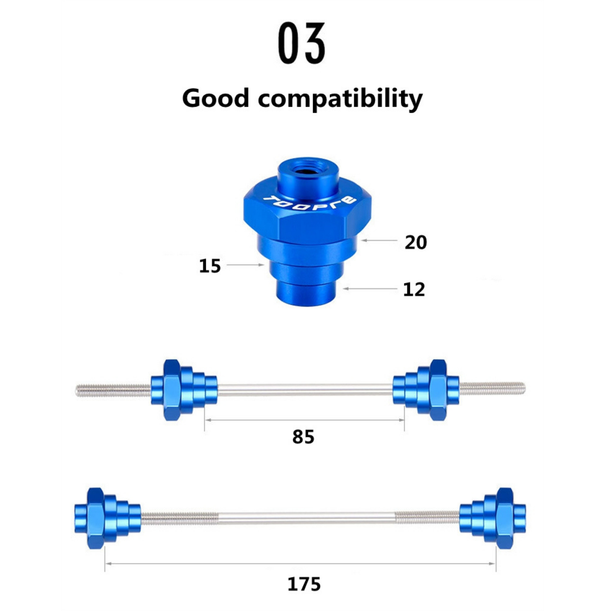 แกนใส่ล้อจักรยานสำหรับแท่นตั้งซี่ ใส่ล้อแกนขนาดใหญ่ 12 15 20 TOOPRE