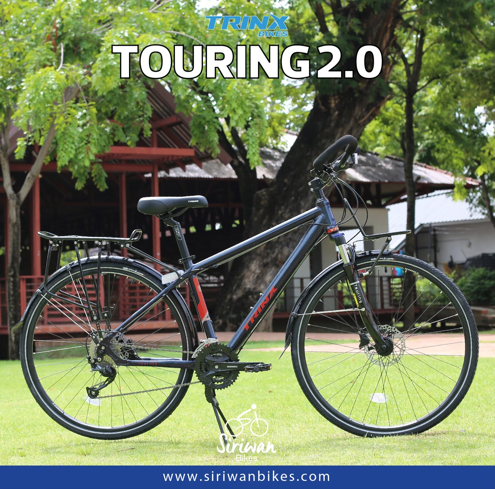 TRINX : TOURING 2.0 เฟรมอลูมิเนียม Shimano 27 สปีด ดิสเบรคน้ำมัน