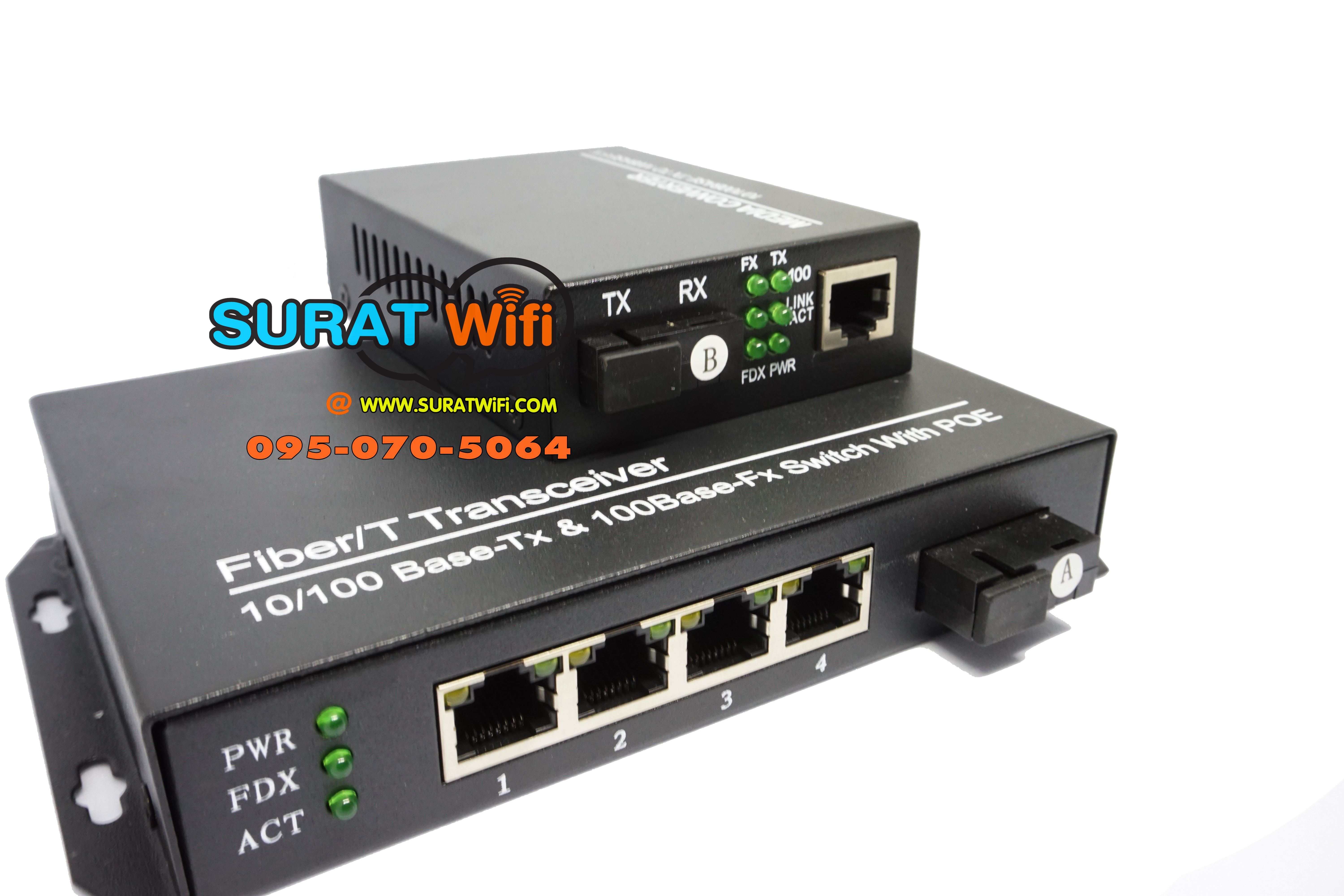 Fiber POE48V Switch 4Port LAN