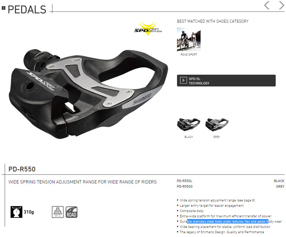 Shimano : PD-R550 บันไดเสือหมอบ