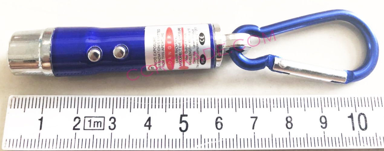 พวงกุญแจไฟฉาย+เลเซอร์+ไฟส่องแบงค์ 11 ซม.(มีถ่านในตัว)