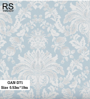 วอลเปเปอร์ลายหลุยส์คลาสสิค พื้นสีฟ้าเทา GAN-D71
