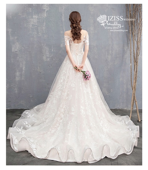 BR366 **พรีออเดอร์**ชุดแต่งงาน&ชุดเจ้าสาวแนวเรียบหรู สีขาวเกรดพรีเมี่ยม น่ารัก สวยโดดเด่นไม่ซ้ำใคร