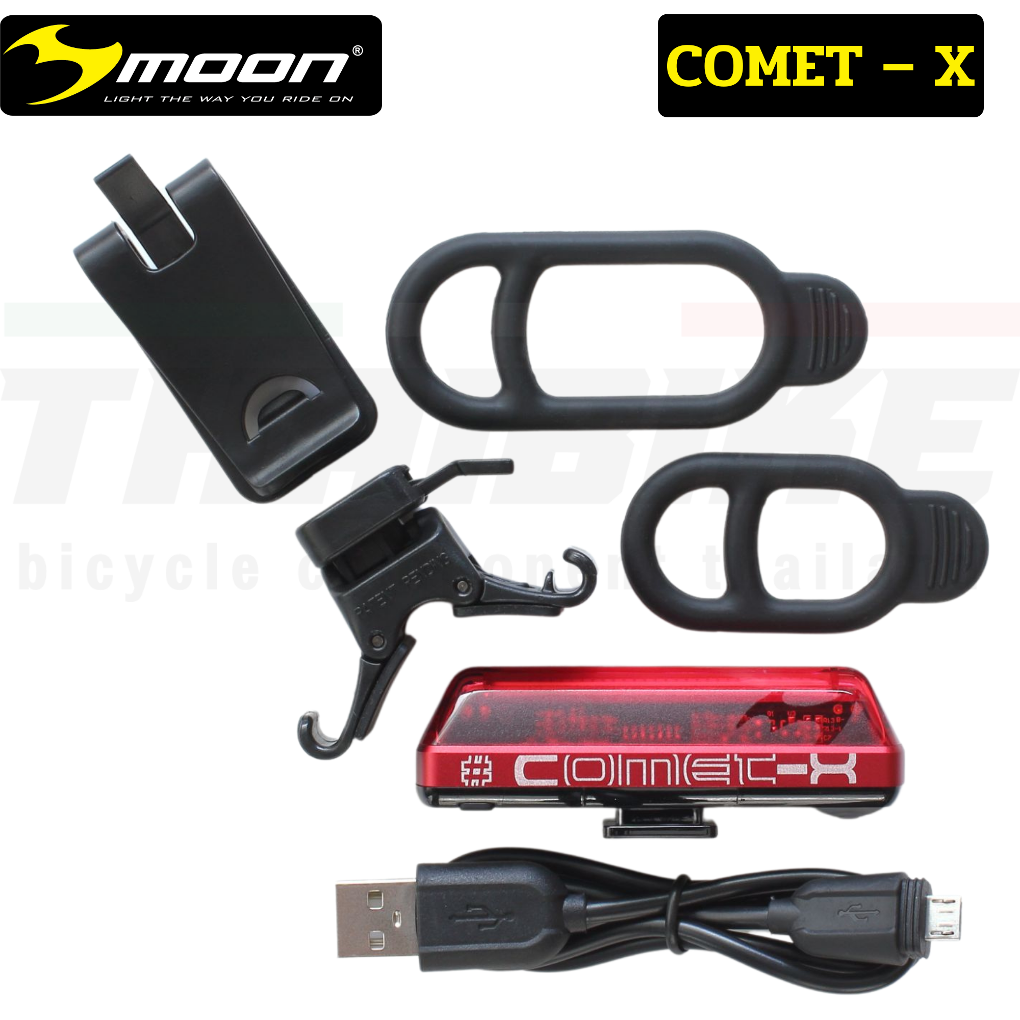 ไฟหน้าจักรยาน MOON METEOR 400 lumens ไฟท้าย MOON COMET X