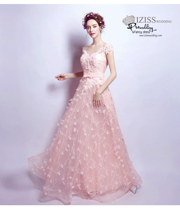 DL011 - **พรีออเดอร์** ชุดราตรี เดรสยาวออกงาน (Night party dresses) ชุดไปงานแต่งงานสวยๆ "ธีมสีโอโรส"