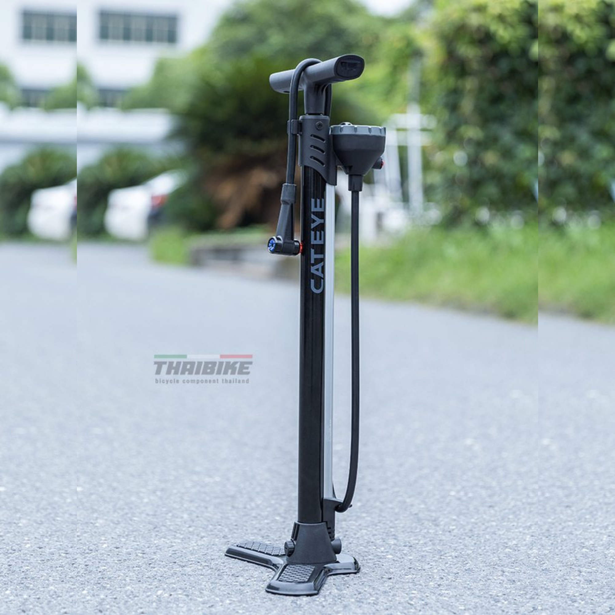 สูบจักรยานแบบตั้งพื้น CATEYE รุ่น PUM-100 ท่ออลูมิเนียม แสดงผลดิจิตอล 160PSI