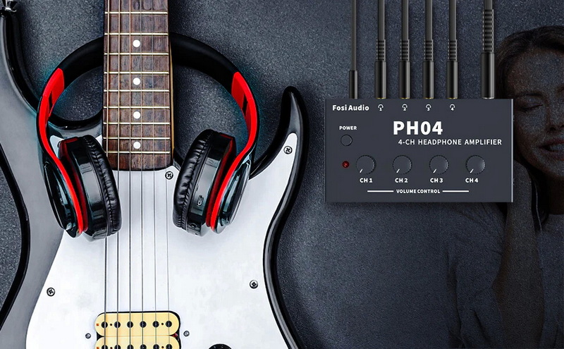 Fosi Audio PH04 แอมป์หูฟังตั้งโต๊ะแบบแยก เข้า 1 ออก 4 ช่องสัญญาณหูฟัง 3.5 มม. ประกันศูนย์ไทย