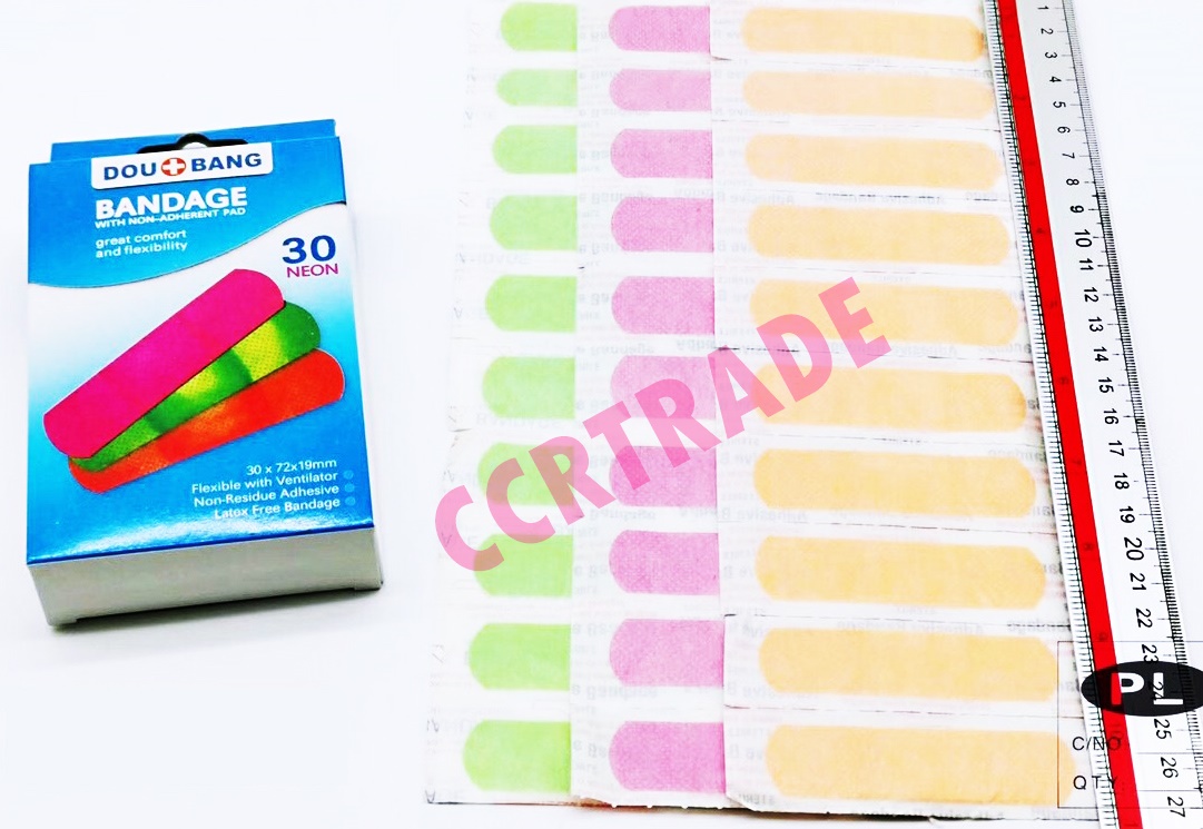 พลาสเตอร์ปิดแผลสีหวาน 30 ชิ้นกล่อง 14.5 ซม.