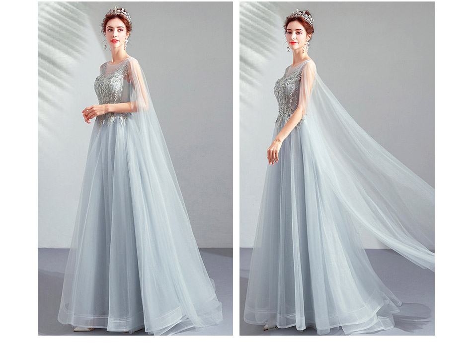 DL104 **พรีออเดอร์** ชุดออกงานสีเทา ชุดราตรี เดรสยาวออกงาน (Night party dresses) ชุดไปงานแต่งงานสวยๆ "ธีมสีเทา"
