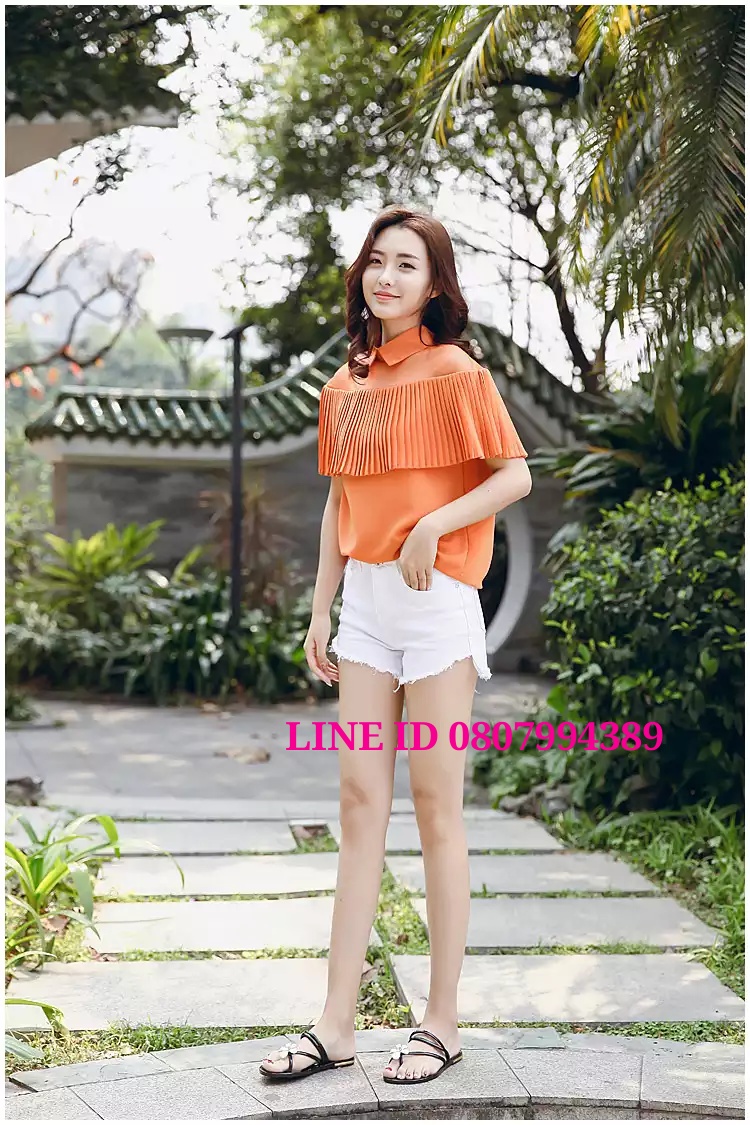 เสื้อชีฟองสไตน์เกาหลีพร้อมส่ง #เสื้อชีฟองแต่งเกล็ดระบายด้านหน้า #เสื้อทำงานเกาหลี #เสื้อสมัครงาน #ชุดสมัครงาน #เสื้อใส่กับผ้าถุง #เสื้อใส่กับผ้าซิ่น