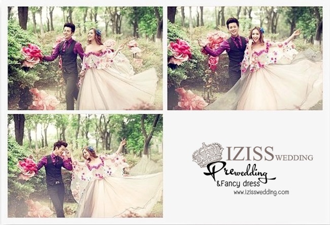 PW147 - Pre order ชุดคู่ถ่ายพรีเวดดิ้ง (prewedding dress) & ชุดแต่งงานแฟนซี (Fancy wedding dress)ชายหญิง "ธีมสีครีม-ม่วง"